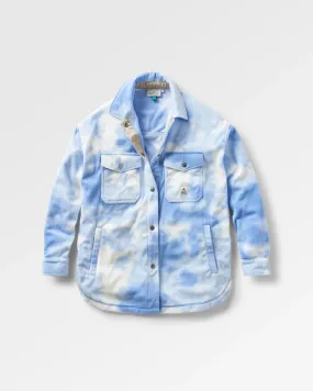 All day wearability Conference Appropriate East Recycled Polar Fleece Shirt - Tie Dye Cornflower