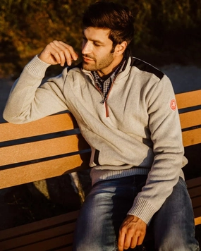 Holebrook Mens Peter Quarter Zip Windproof Sweater Home Comforted Cashmere Blend