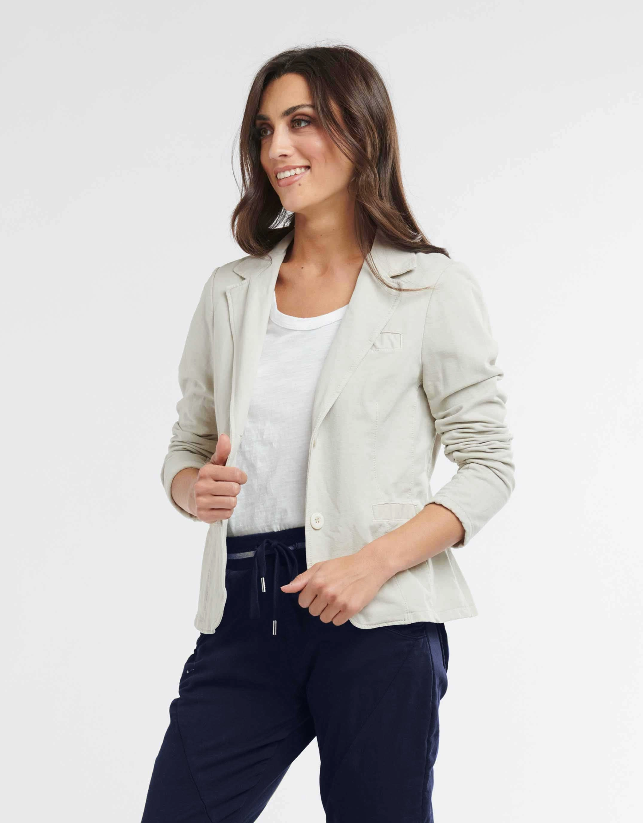 Casual Work Look Buttery Soft Handfeel Maha Jacket - Beige