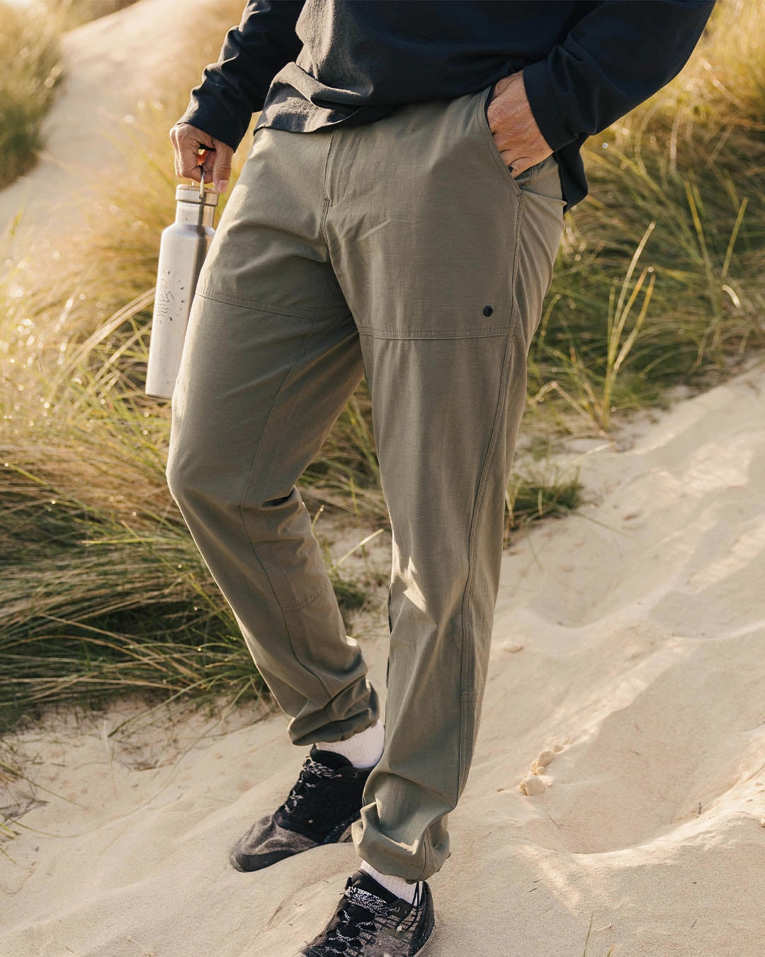 Adjustable Belt Loops Drift Trouser - Dusty Olive