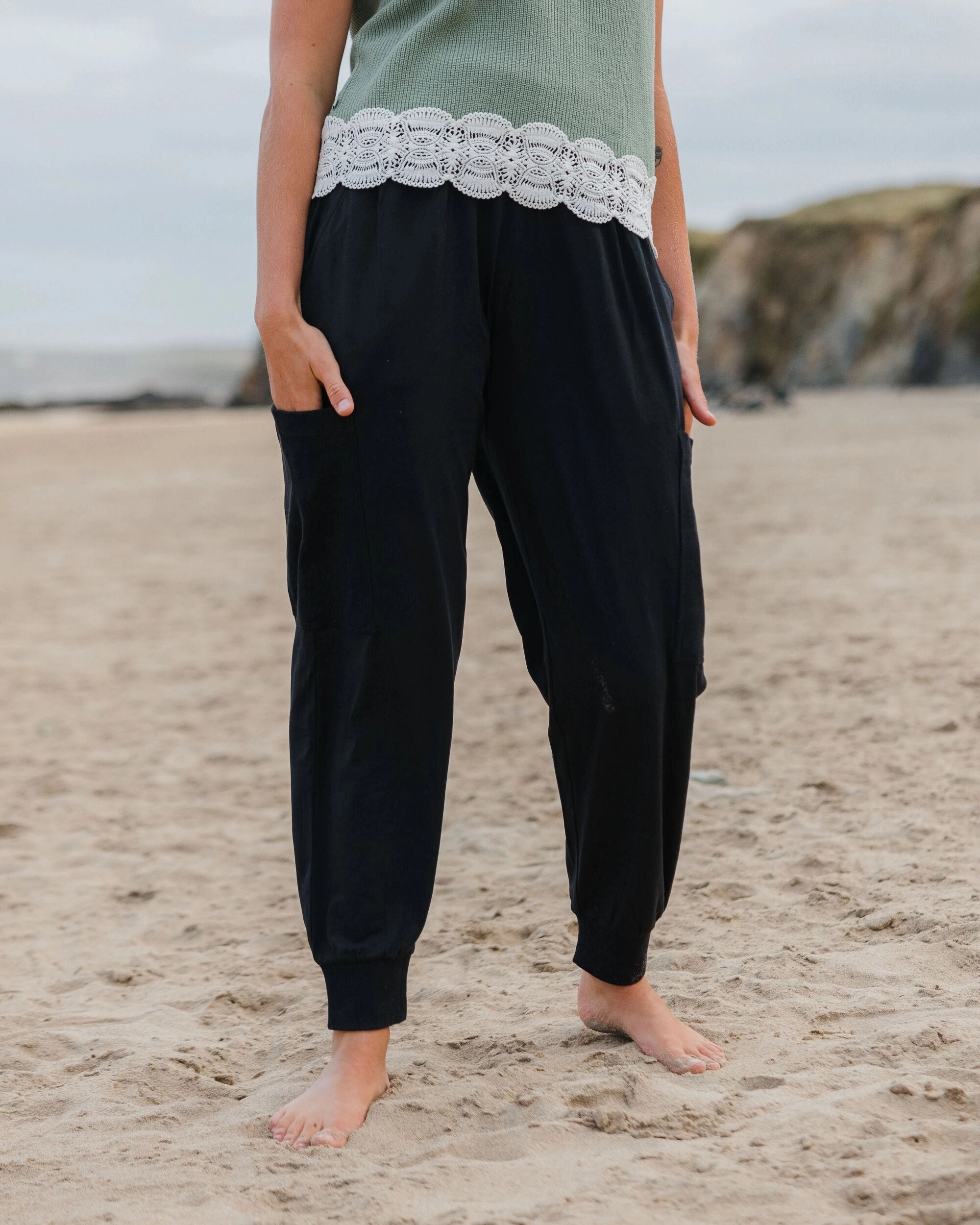 Adaptable Fit Lounge-friendly Day Dream Recycled Trouser - Black