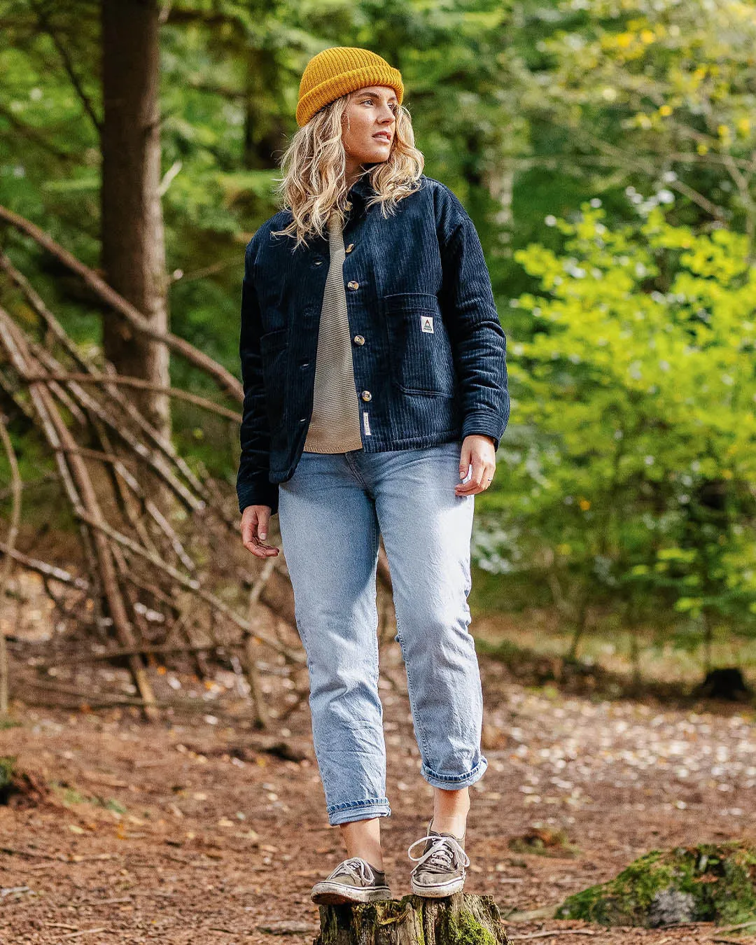 Flint Corduroy Overshirt - Deep Navy Easy Care Material Plus Size Fit