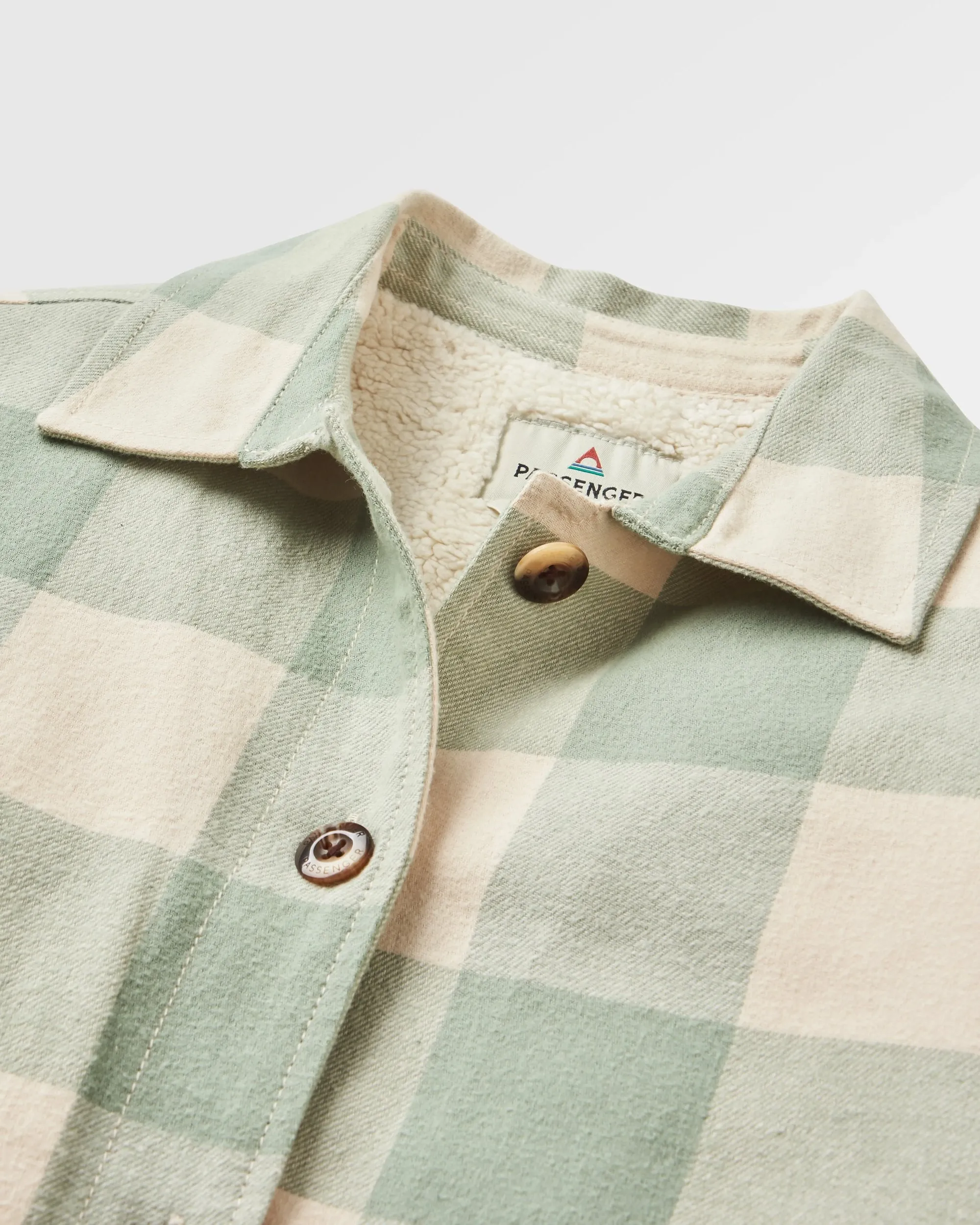 Flint Organic Cotton Overshirt - Pistachio Buffalo Check All-Purpose Wear Unisex Choice