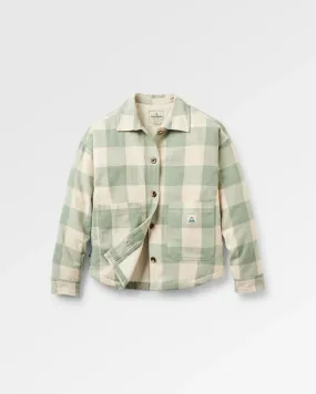Flint Organic Cotton Overshirt - Pistachio Buffalo Check Conference Appropriate Breathable Lining