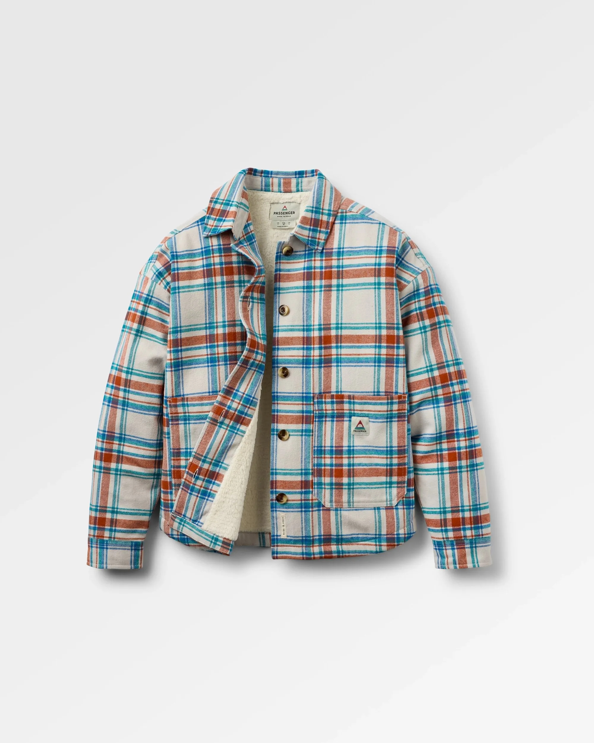 Dressy look Flint Organic Cotton Overshirt - Vintage White Check