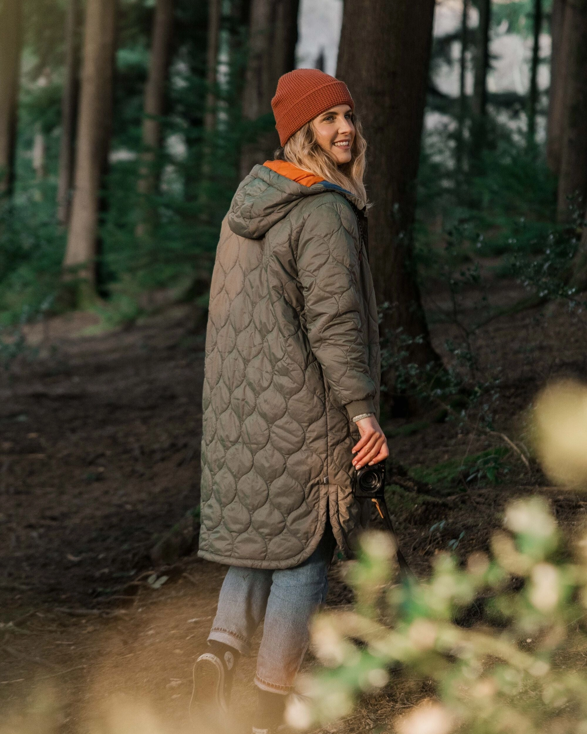 Flora Long Recycled Insulated Parka - Dusty Olive Sporty Casual Breathable Technology
