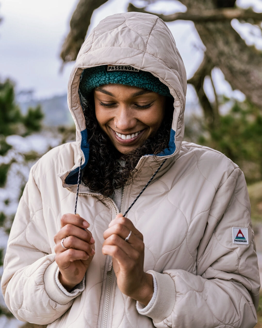 Seamless Edge Finishing Flora Long Recycled Insulated Parka - White Pepper