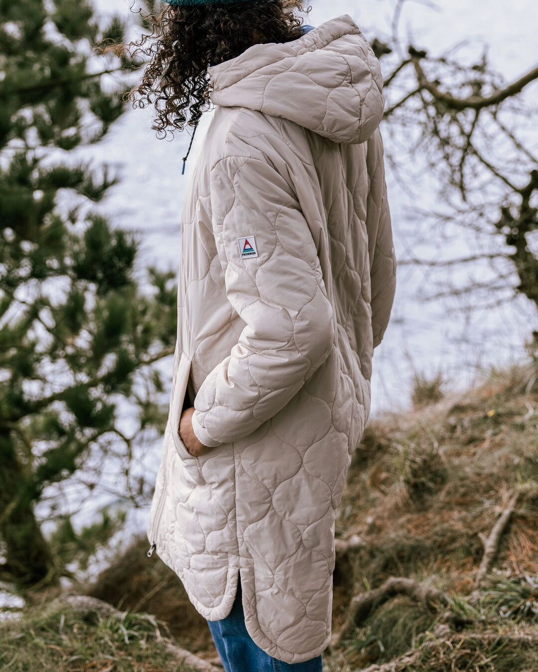 Flora Long Recycled Insulated Parka - White Pepper Water Repellent Fabric