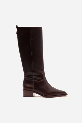 Florencia Boot In Brown Leather Equestrian Flexible