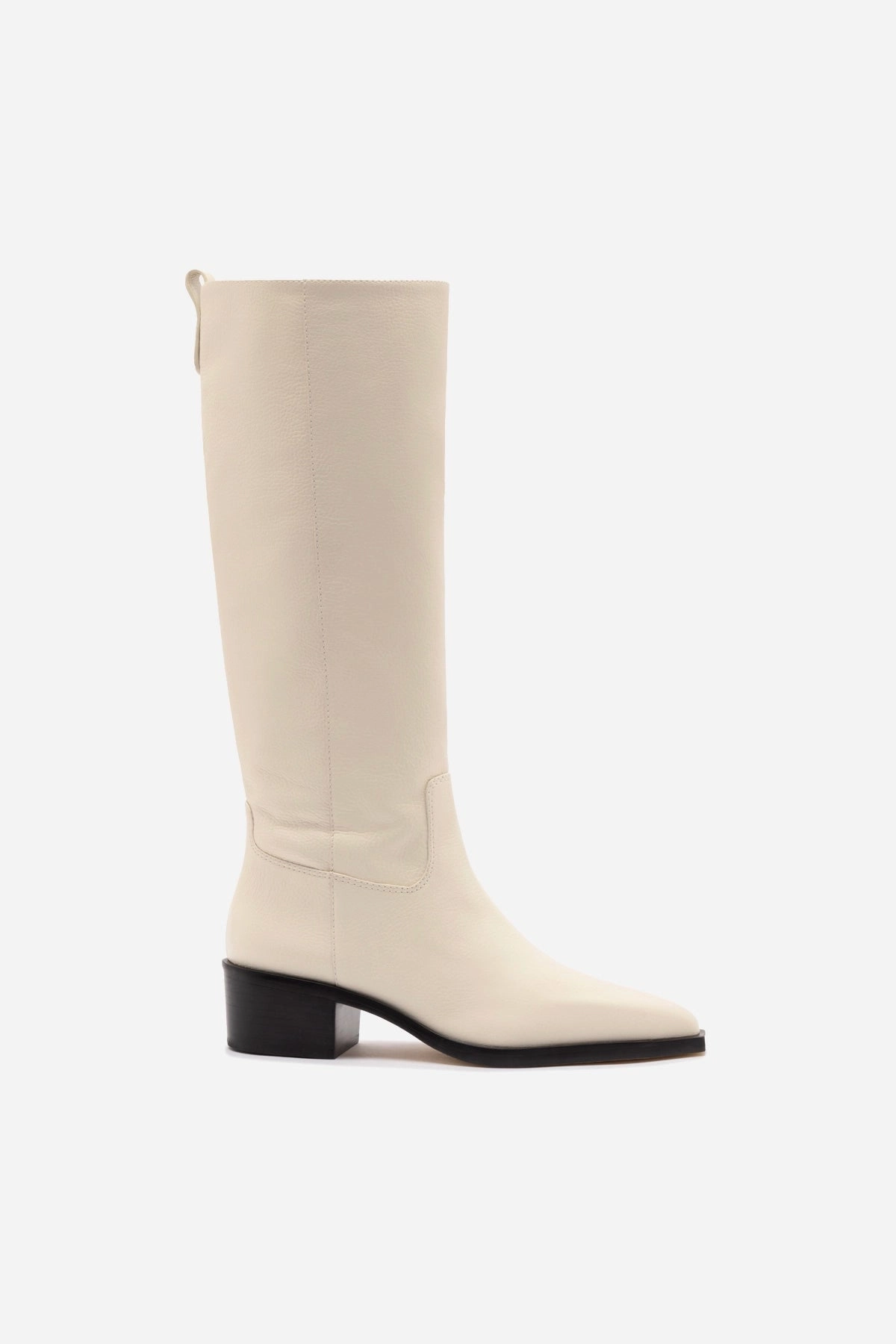 Stylish Appeal Sleek Outline Florencia Boot In Ivory Leather