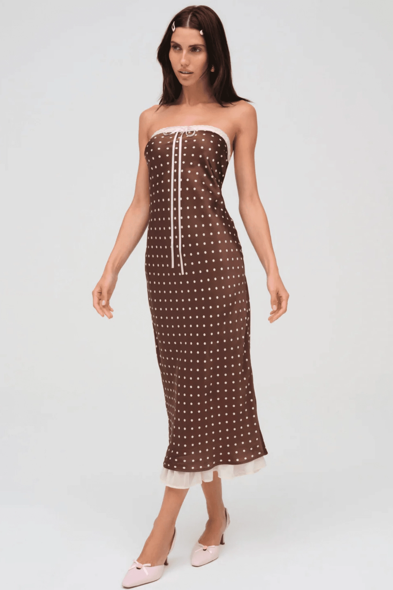 FOR LOVE & LEMONS | Daisy Mae Midi Dress - Chocolate Petal Zone