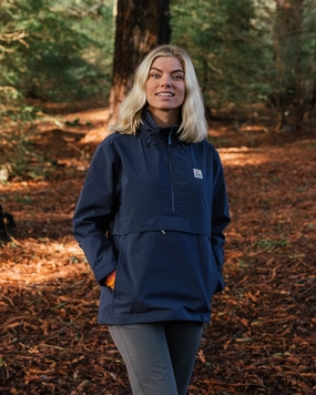 Skyline Recycled Waterproof Anorak - Rich Navy Stretch Fabric