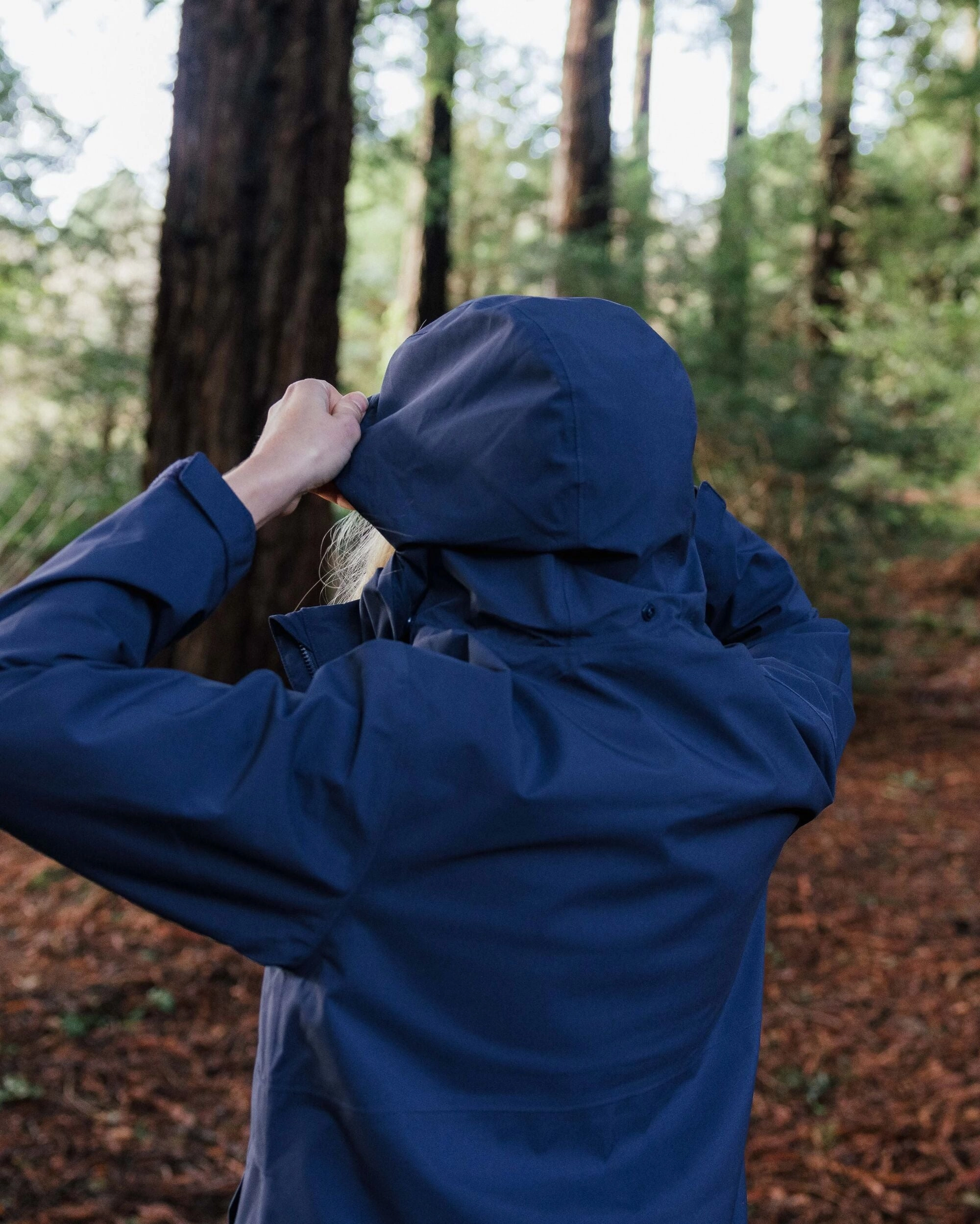 Skyline Recycled Waterproof Anorak - Rich Navy Taped Neckline UV Block
