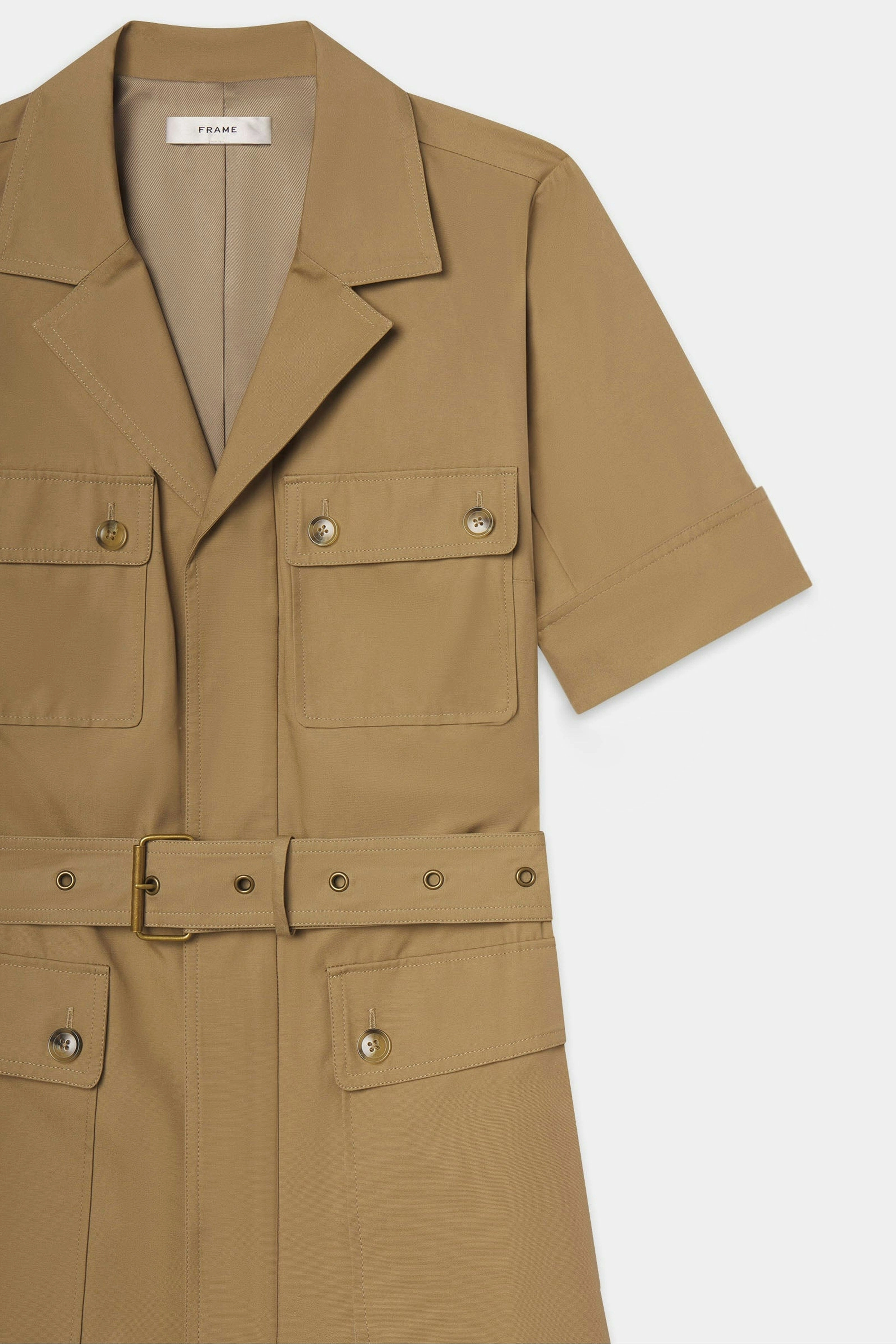 FRAME | The Utility Dress - Khaki Tan Body Harmony Elegant Layering