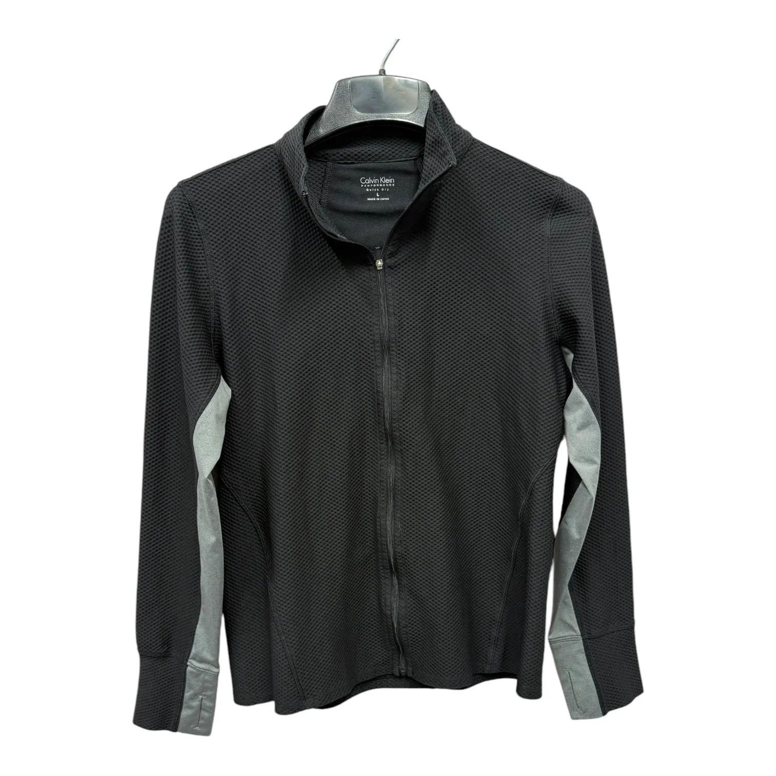 Compression Panels Functional Pocket Athletic Jacket By Calvin Klein In Black, Size:L