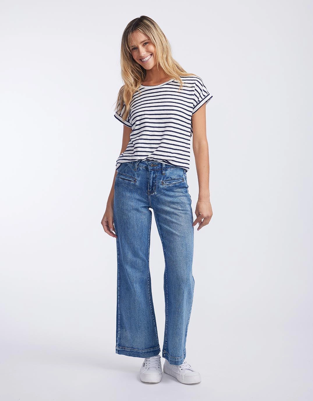 Eco Friendly Date Night Everyday Shopping Day Freya Jeans - Waterfall