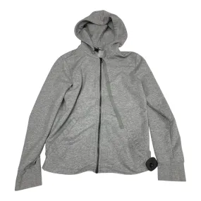Mild Weather Layer Comfy Essentials Athletic Jacket By Adidas In Grey, Size: S