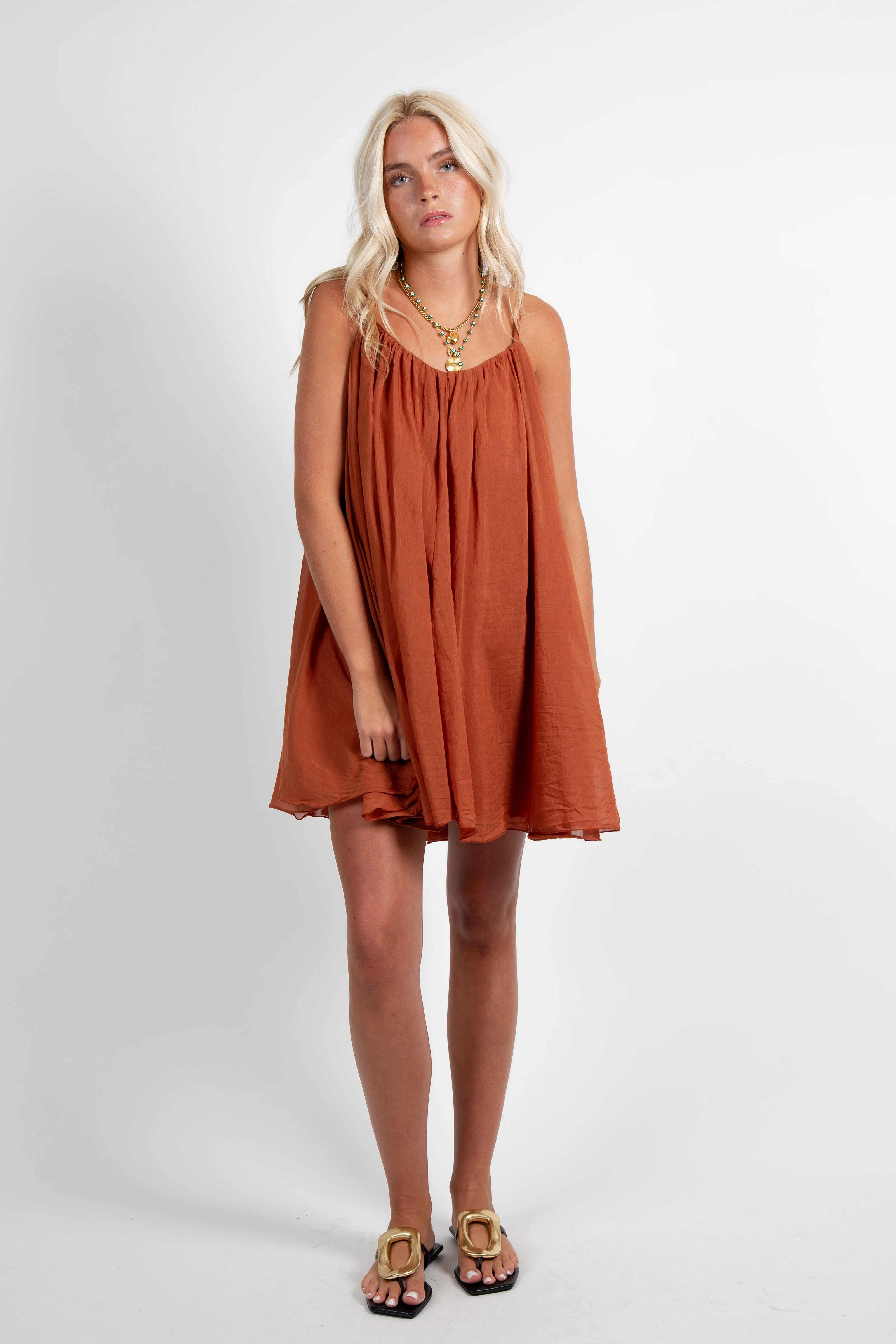 Trend Smart Open Back FRNCH | Nihed Dress - Brique