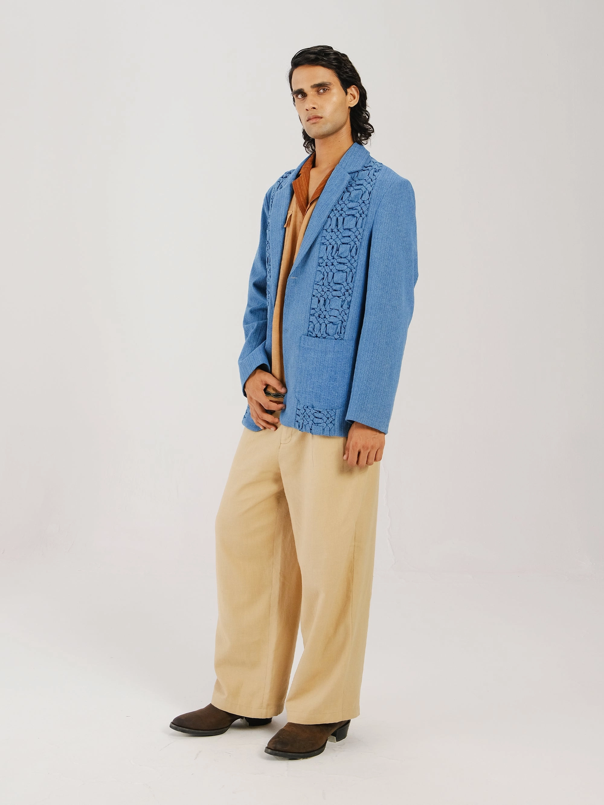 Front Smocked Blazer Frictionless Zipper Tracks