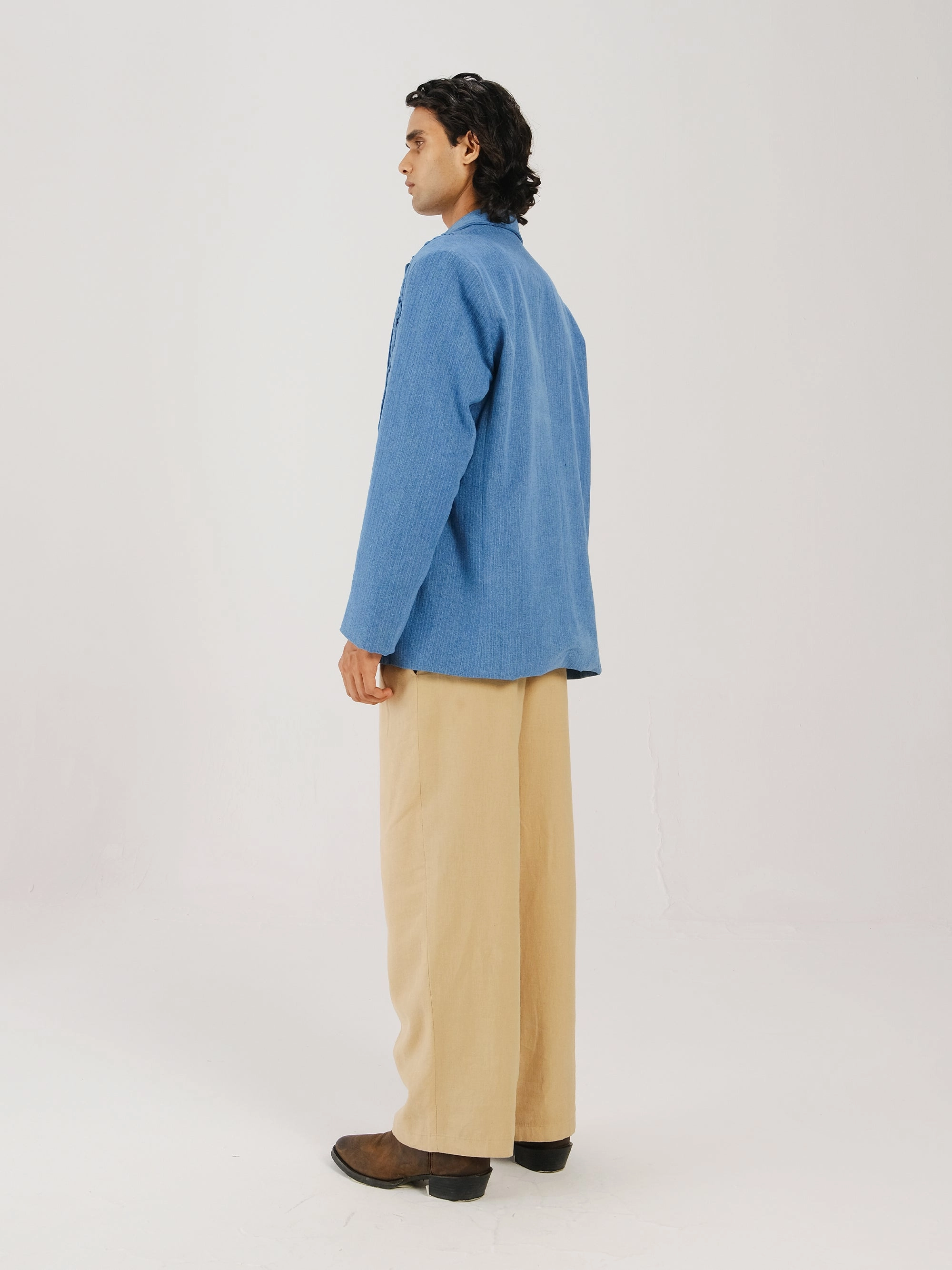 Front Smocked Blazer ElasticWaistband Non Iron Fabric Tech