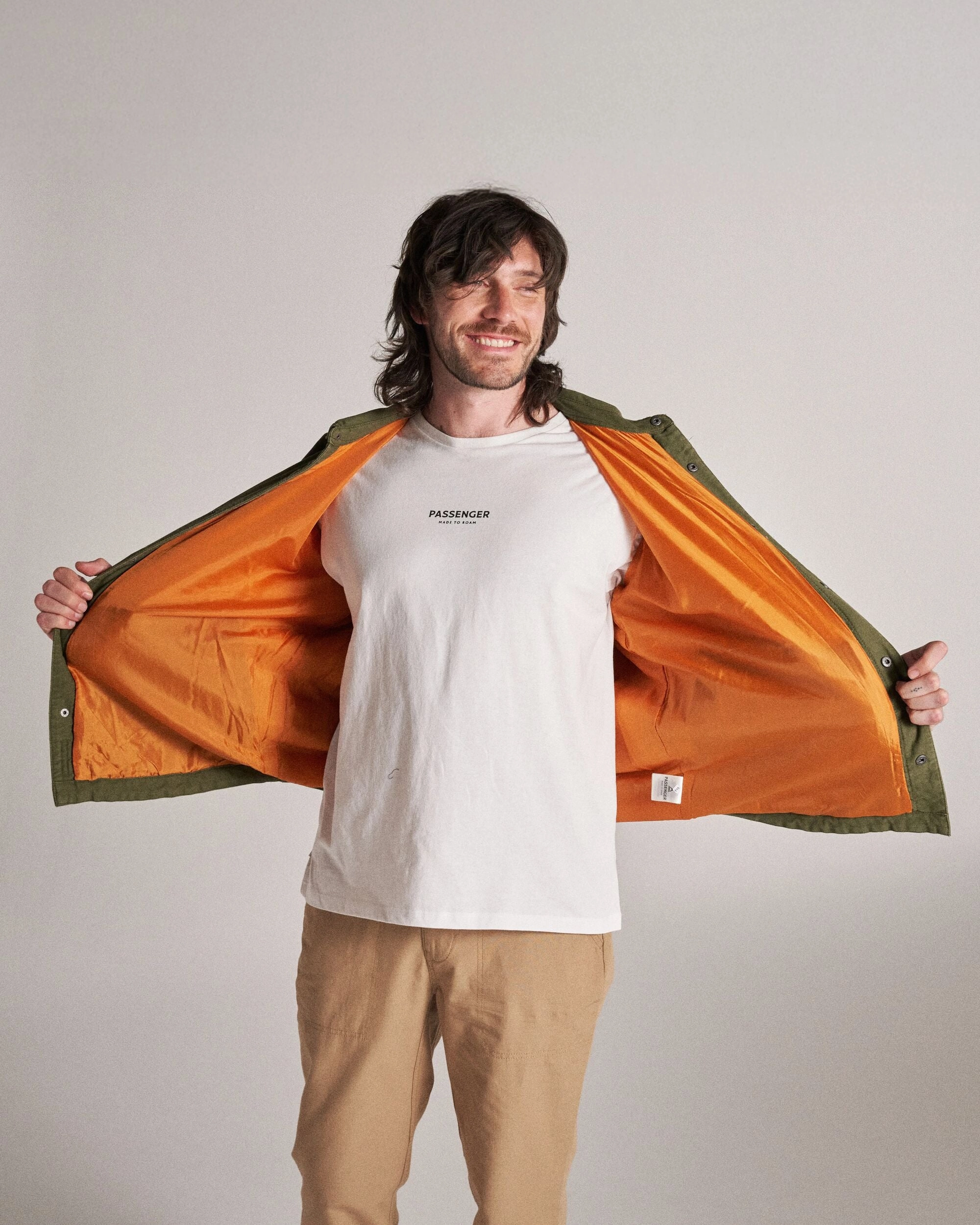 Taranaki Canvas Quilted Overshirt - Khaki Ethical Manufacturing Modern Fit