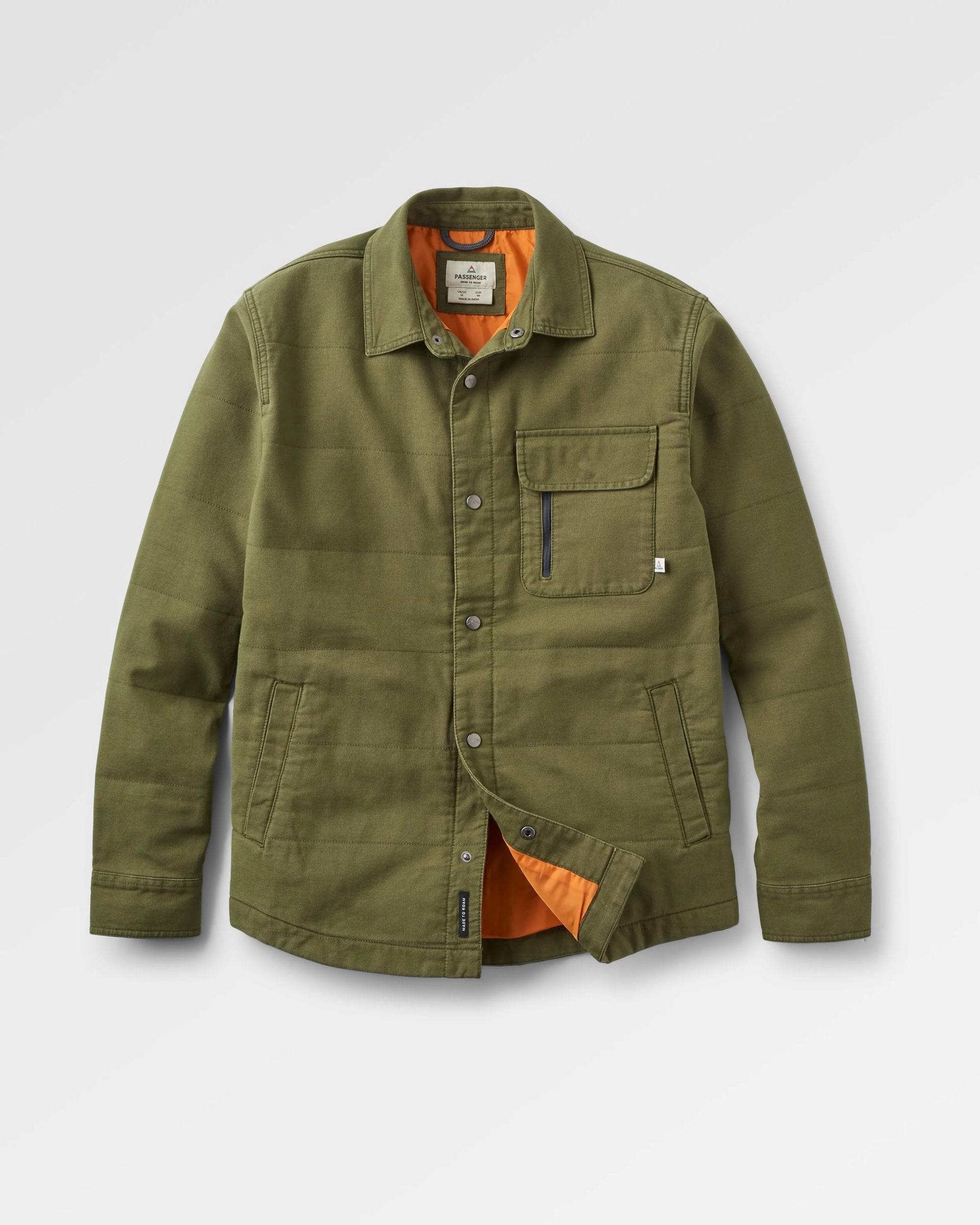 Taranaki Canvas Quilted Overshirt - Khaki Thermal Core Technology Seamless Design