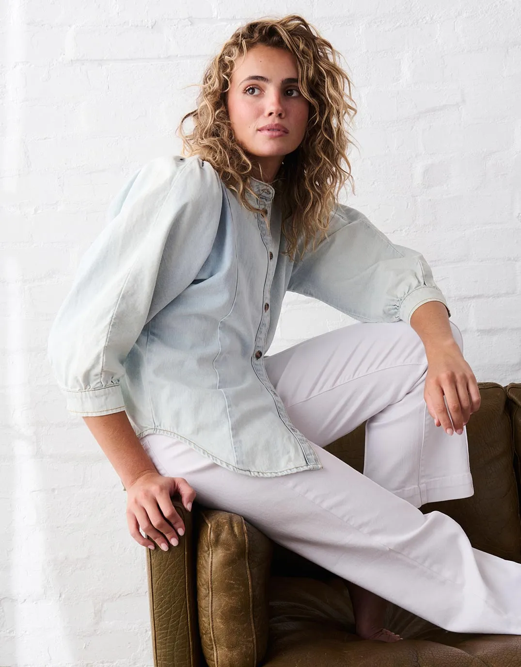 Gabriella Shirt - Sky Blue High Street Fashion Holiday Travel