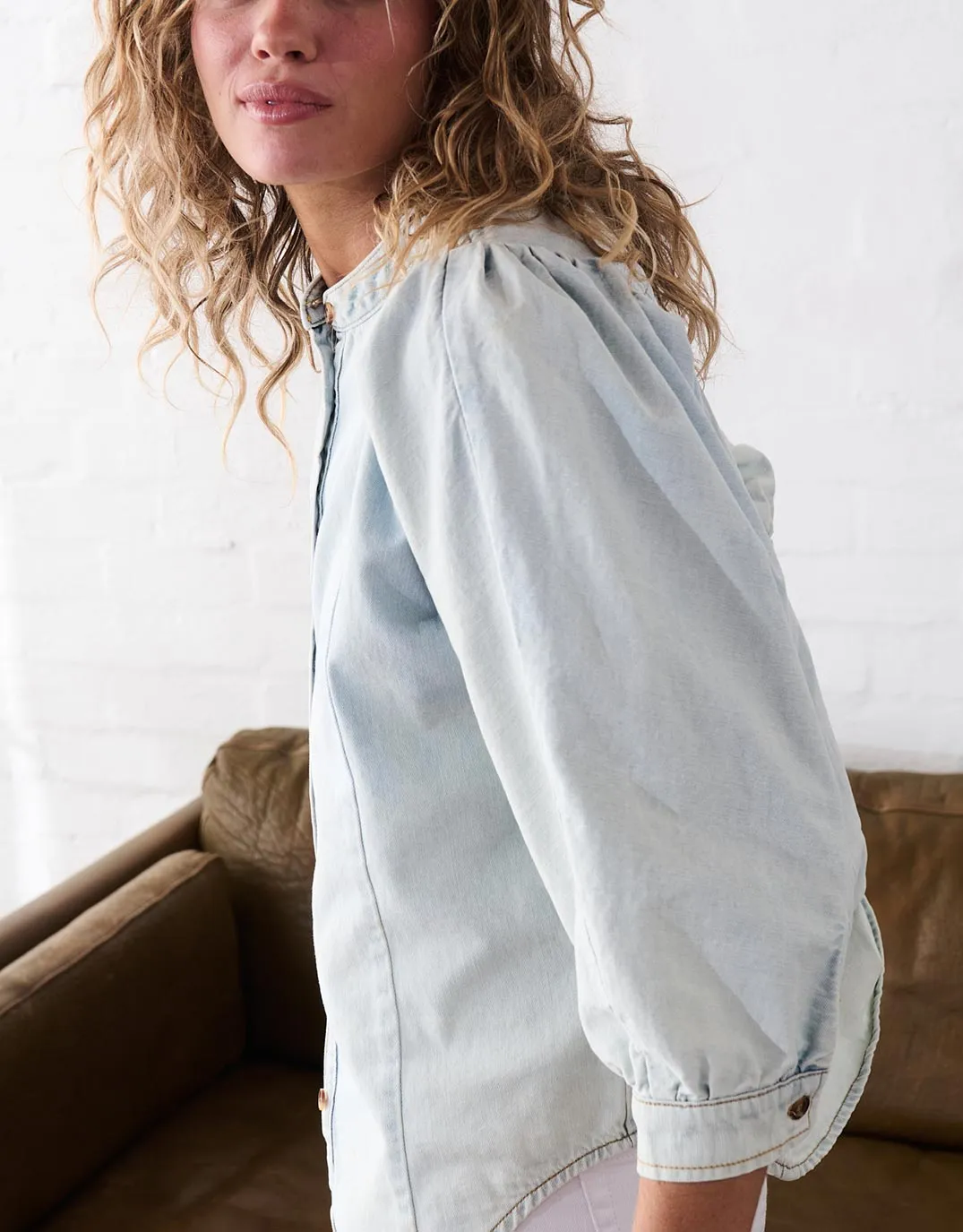 Sustainable Material Earthy Palette Gabriella Shirt - Sky Blue