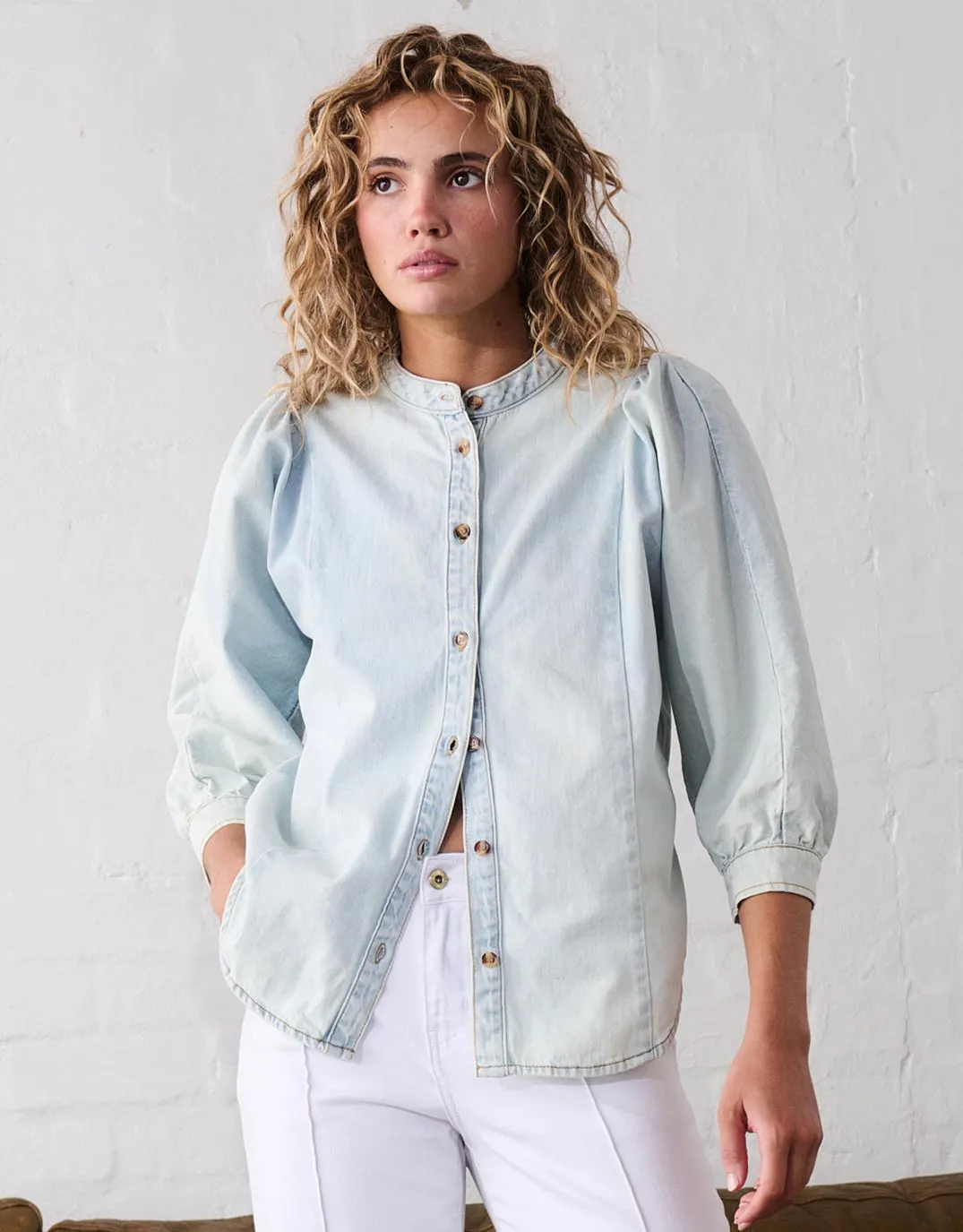 Spring Collection Gabriella Shirt - Sky Blue