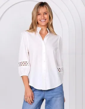 handmade touch Gabrielle Cotton Blouse - White