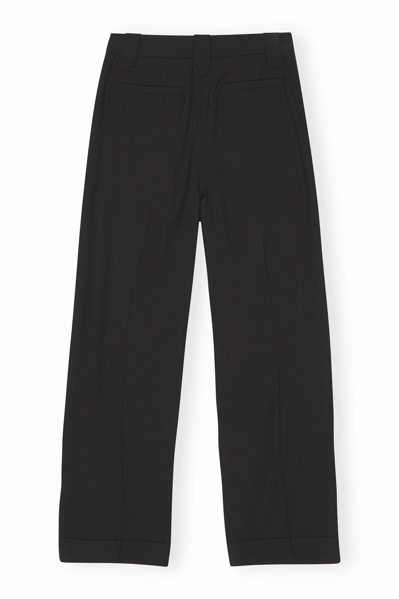 GANNI F8075 Drapey Melange Pleat Pants in Black Lounge-friendly
