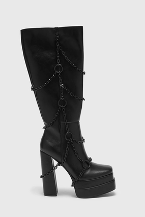 Gloomed & Doomed Knee High Boots Modern Minimal