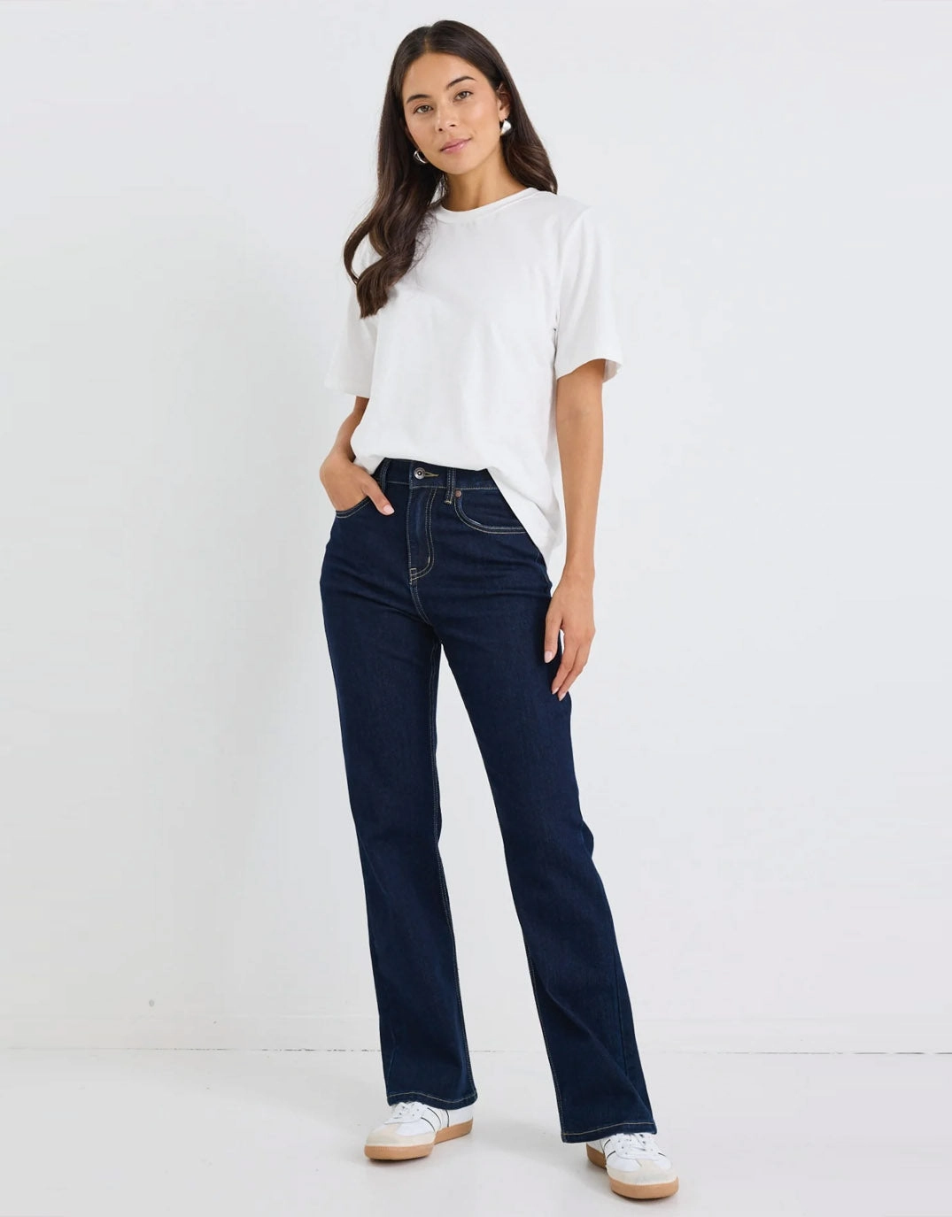 Breathable Minimalist Everyday Ready Farah High Rise Soft Flare Jeans - Indigo
