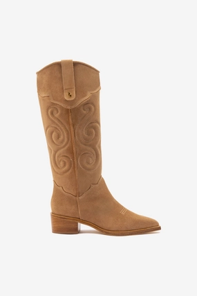 Cold Weather Gear Open Toe Paloma Boot In Peanut Suede