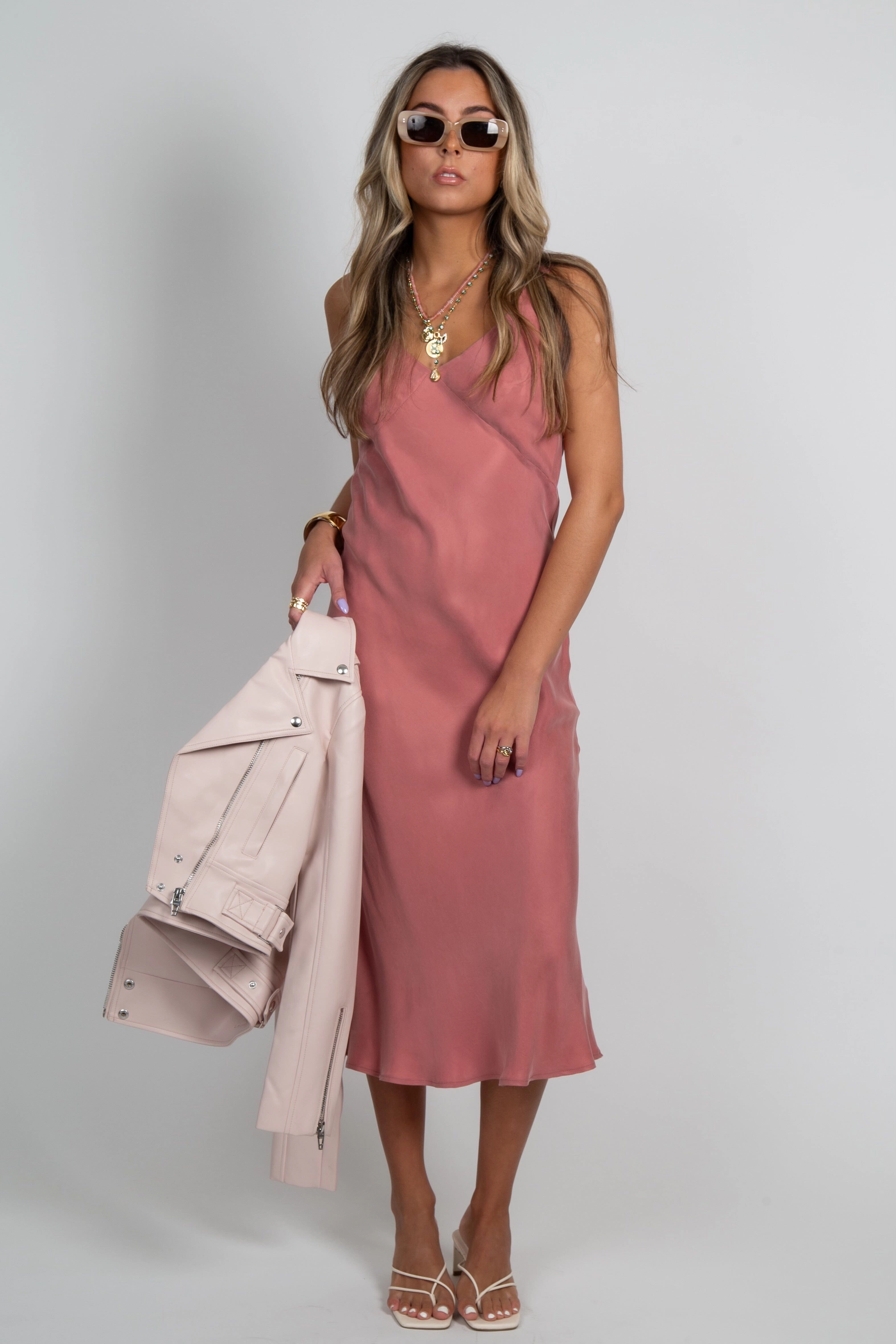 Chill Weather City Warmth LUCY PARIS | Andee Bias Dress - Dusty Rose