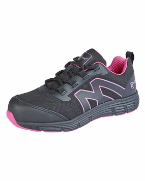 Grafters Womens Black Hot Pink Nylon Mesh Safety Trainer Shoes Rugged Built City Walking