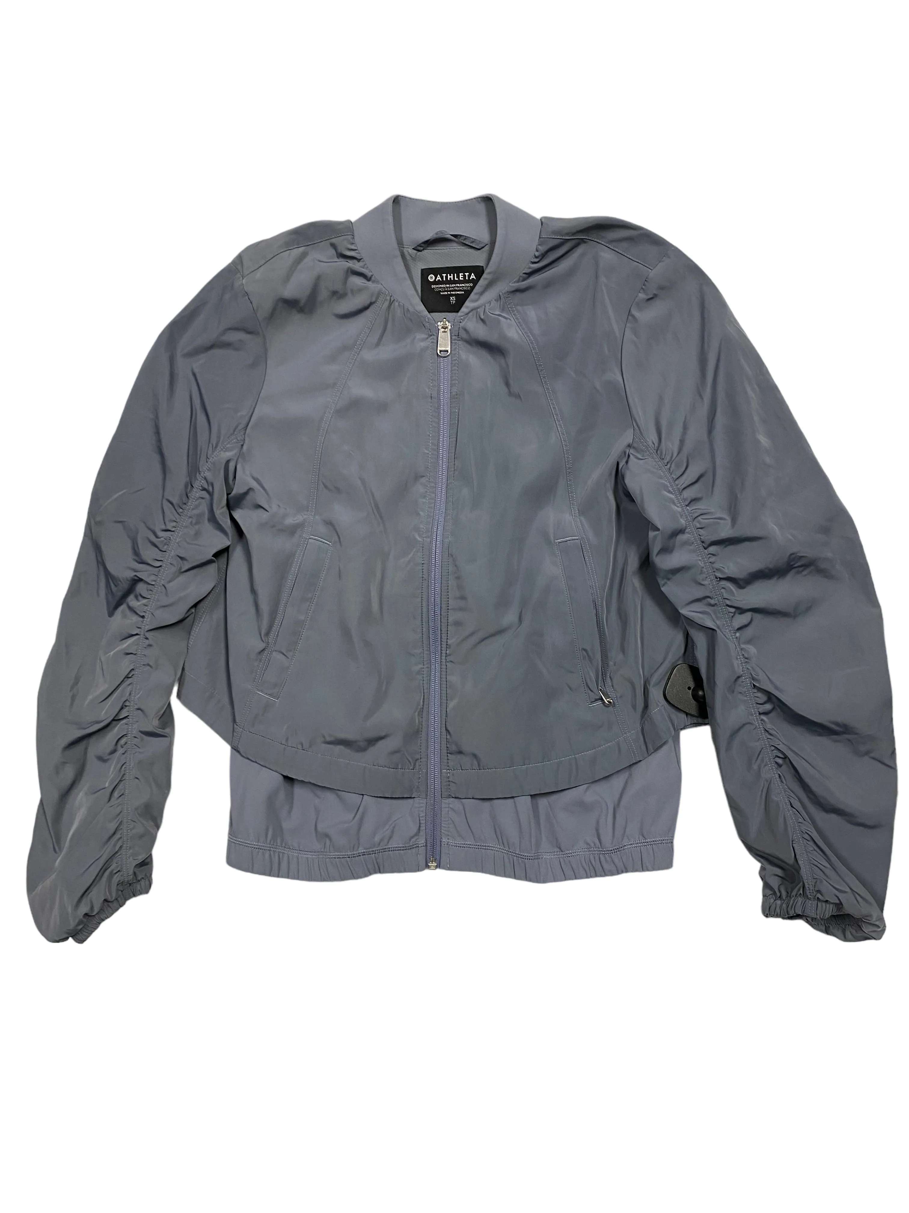 Compression Fit Technology Grey Athletic Jacket Athleta, Size Xs