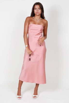 Hailey Midi Dress - Dusty Peach Snag-Resistant