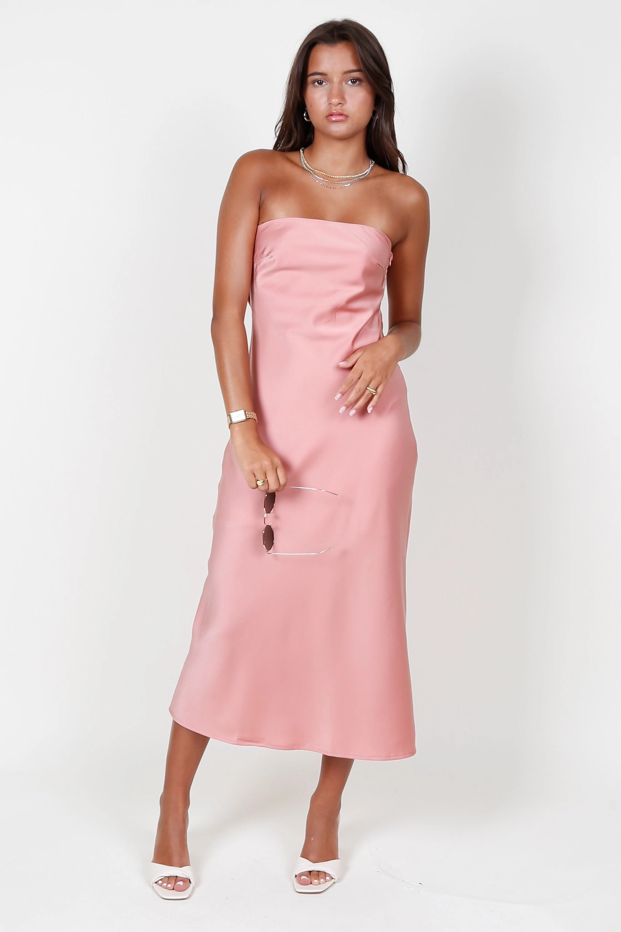 Hailey Midi Dress - Dusty Peach Snag-Resistant
