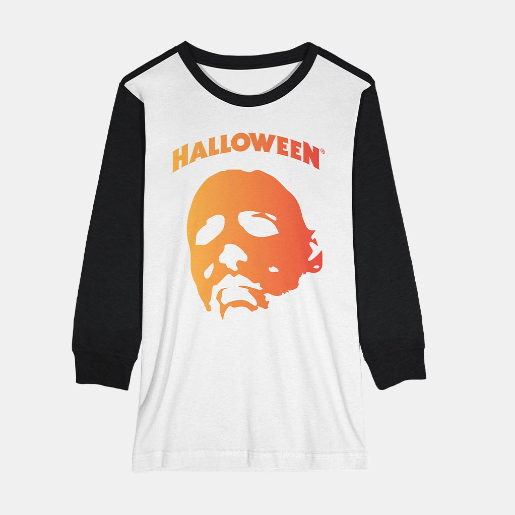 Breathable Mesh Back Layered Collar HALLOWEEN MM MASK RAGLAN SHIRT