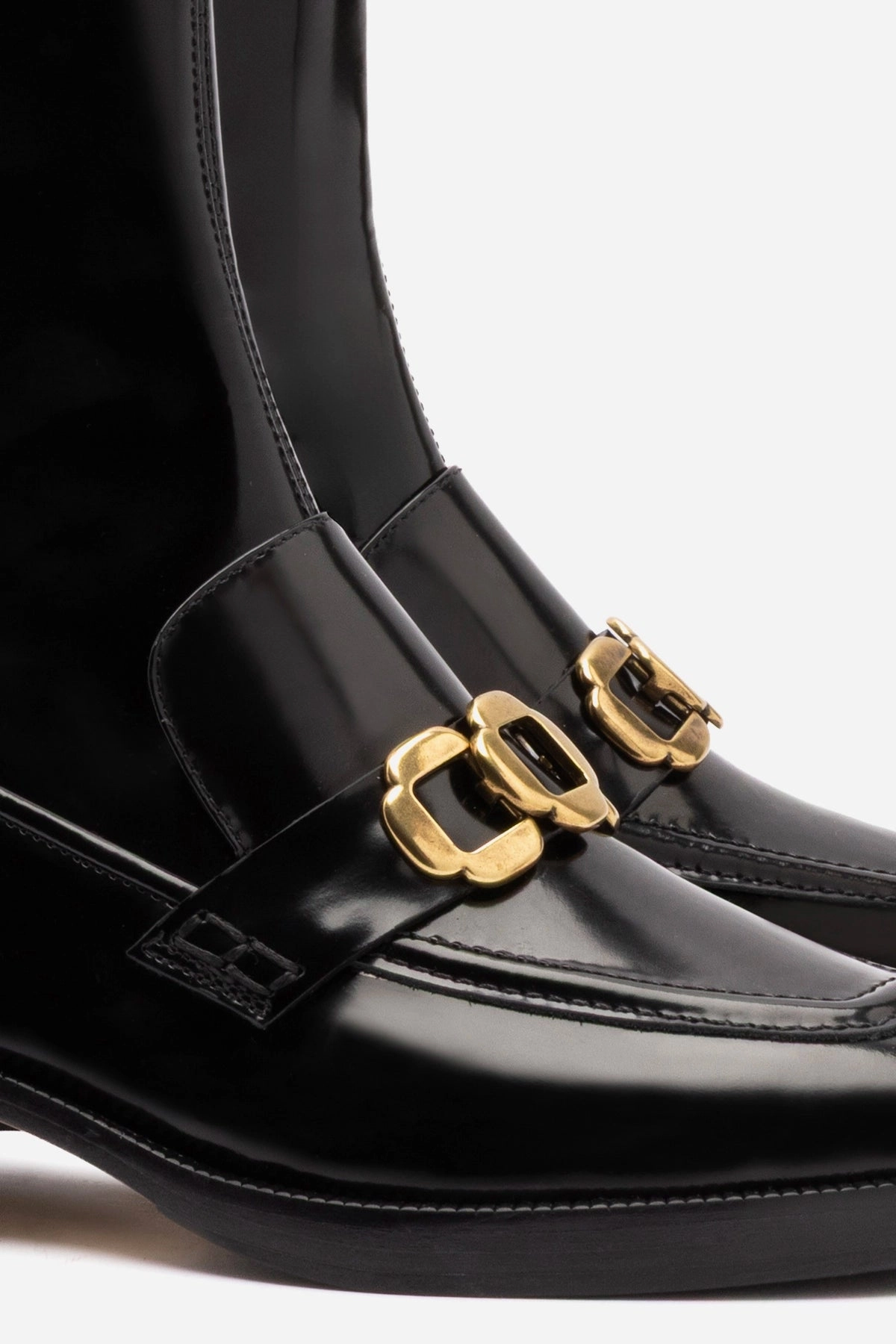 Reinforced Comfortable bend Harrington Boot In Black Box Leather