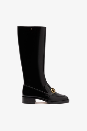Harrington Boot In Black Box Leather Seamless Comfort River Crossing Reinforced toe