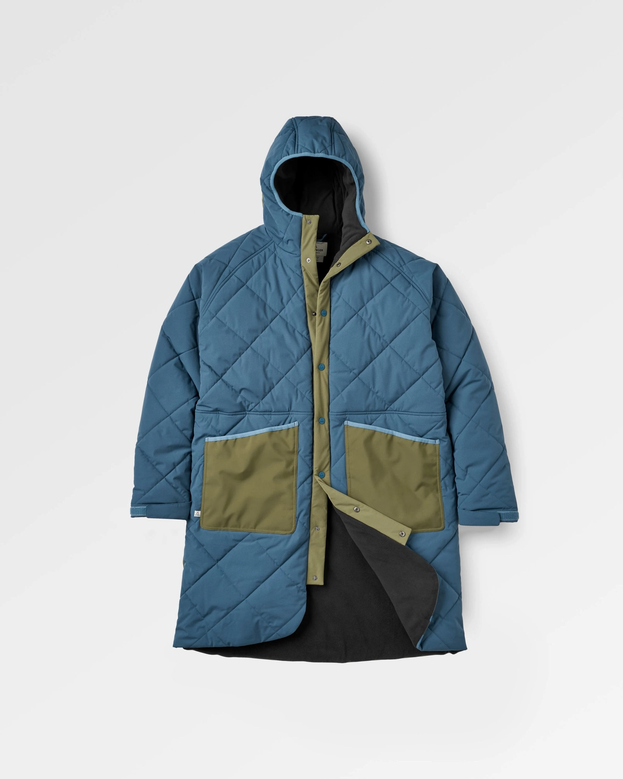All Season Fit Campscape Recycled Fleece Lined Parka - Khaki/Dark Denim