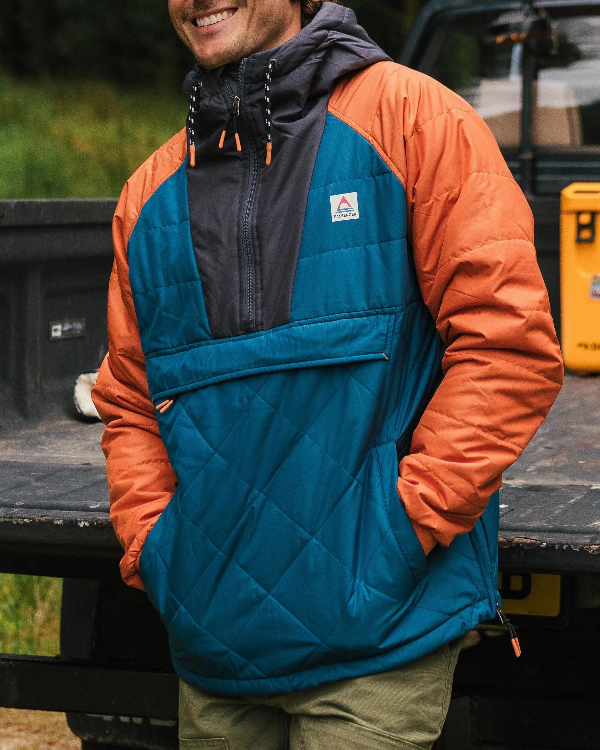 Transitional Daily Fit Urban Edge Oceanic Recycled Insulated Anorak - Tidal Blue/Burnt Orange