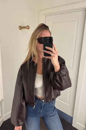 BLANK NYC | Grand Slam Bomber Jacket Moisture Wicking Material Fall Outfit
