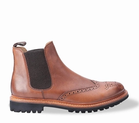 Sturdy Build Cotswold Siddington Commando Brogue Chelsea Boots