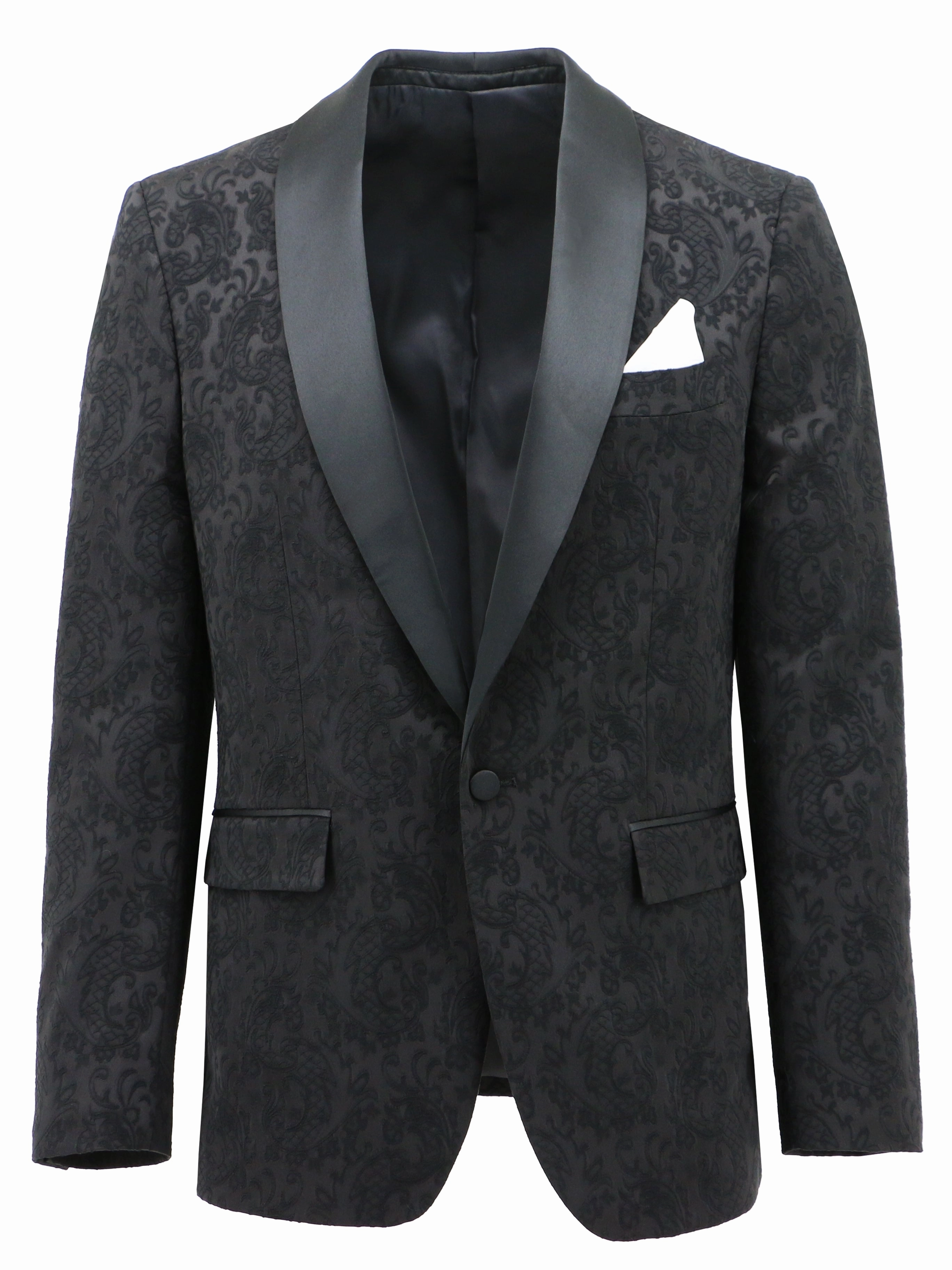 Soft Shell Material Henry Black Paisley Dinner Jacket