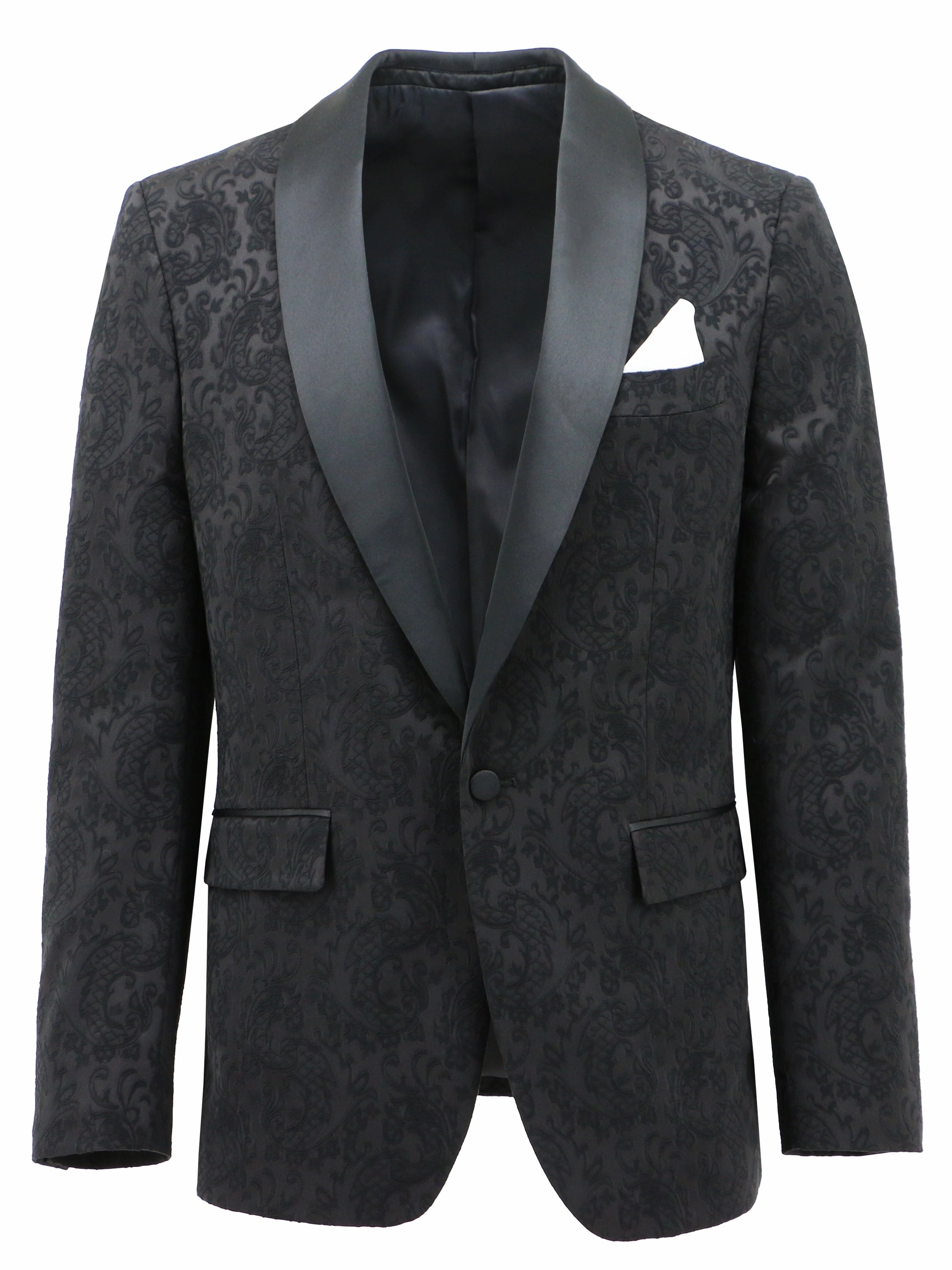 Adjustable Waistband Henry Black Paisley Dinner Jacket