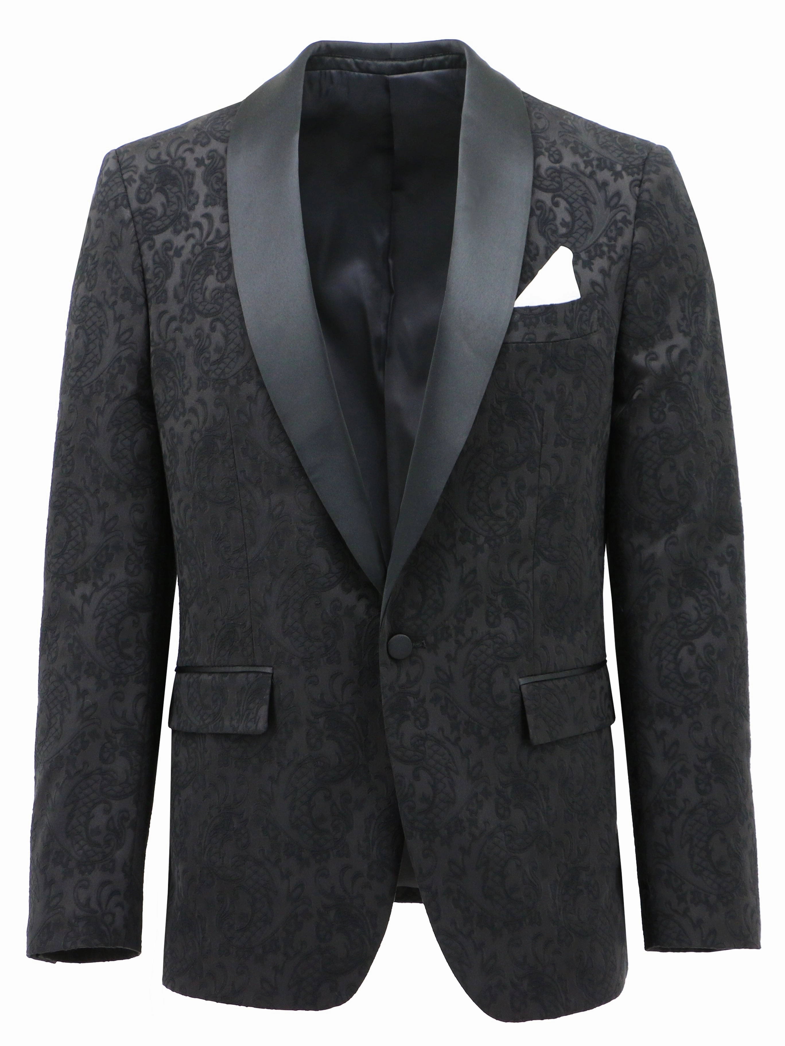 Reversible Dual Layer Henry Black Paisley Dinner Jacket