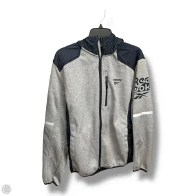 Softshell Coating Athletic Jacket By Reebok In Blue & Grey, Size: L